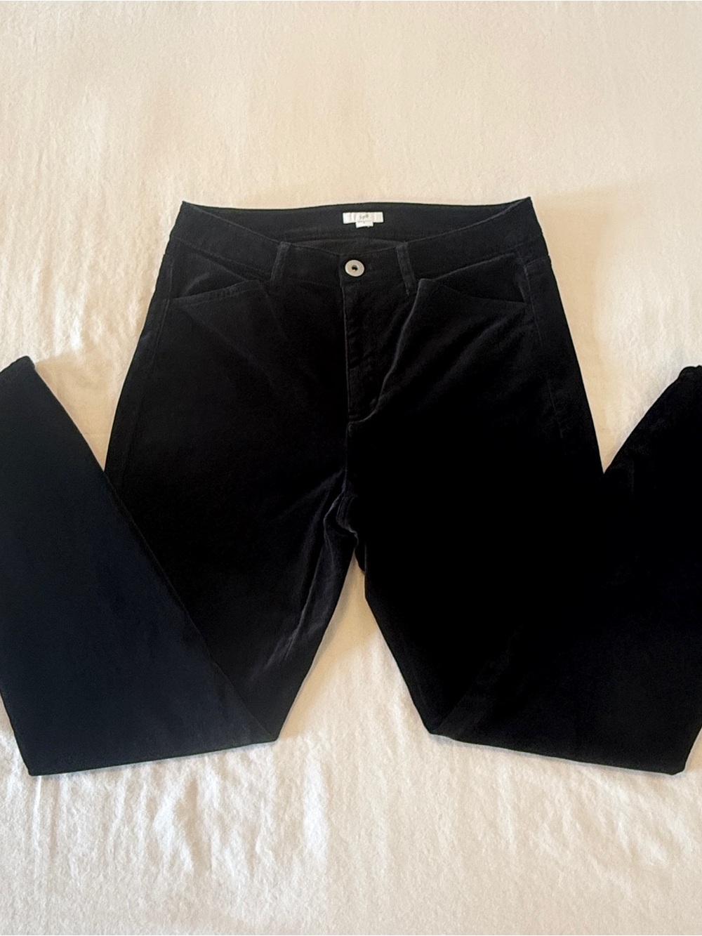 J. Jill Black Velvet Classic Straight-Leg Pants Size 6